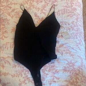 Black V-Neck Bodysuit